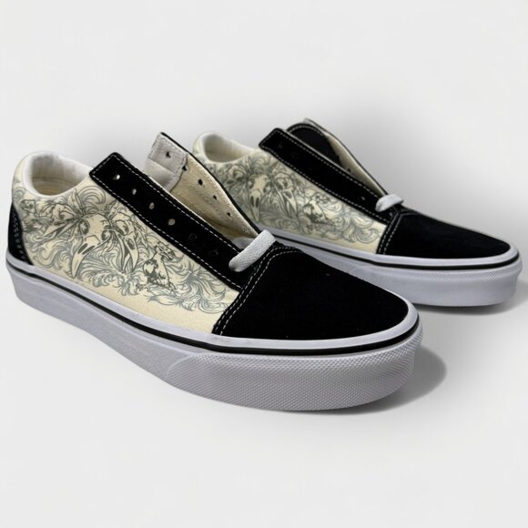 Vans Raven Skull Old Skool VN000D3HBMW Suede Black True White Size W7/M5.5 - Picture 1 of 11